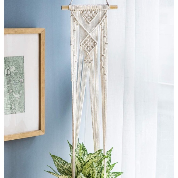 Set of 3 Boho Macrame Hanging Planters Home Decor - Picture 5 of 8
